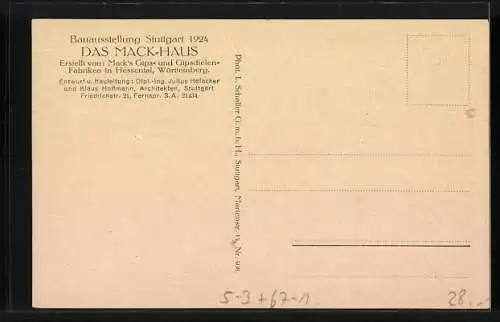 AK Stuttgart, Bauausstellung 1924, Wohndiele im Mack-Haus