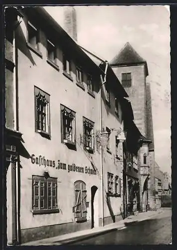 AK Erfurt, Michaelisstrasse mit Gasthaus Zum goldenen Schwan