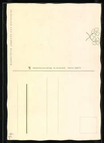 Künstler-AK sign. Margret Savelsberg: Knabe mit Laterne wünscht ein glückliches neues Jahr