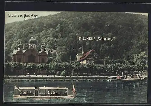 AK Bad Ems, Milchkurhaus Sanitas und Kirche