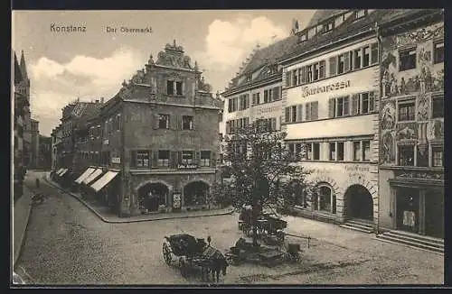 AK Konstanz, Obermarkt mit Restaurant Barbarossa