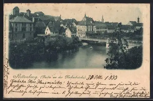 AK Rottenburg / Neckar, Partie an der Neckarbrücke