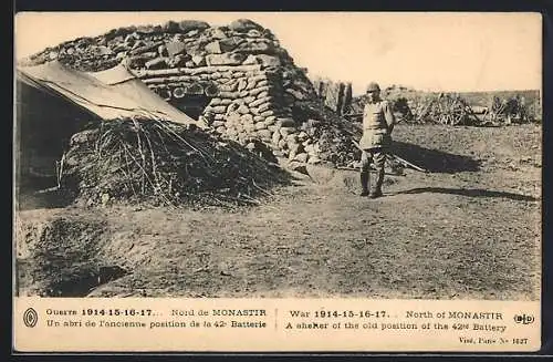 AK Monastir, Guerre 1914-17, Un abri de l`ancienne position de la 42e Batterie