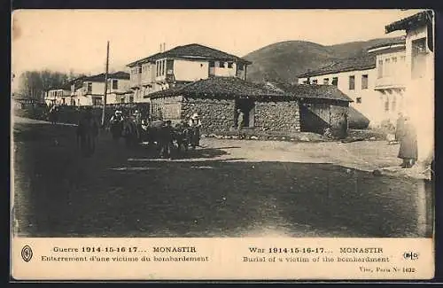 AK Monastir, Guerre 1914-17, Enterrement d`une victime du bombardement