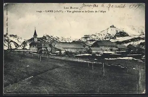 AK Lans, Les Alpes, Vue générale et la Croix de l`Alpe