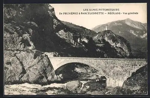 AK Méolans, Les Alpes Pittoresques, Vue générale