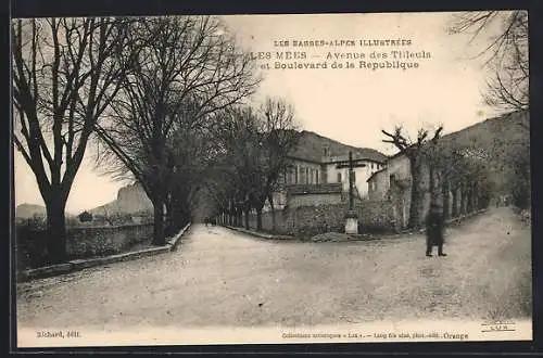 AK Les Mées, Avenue des Tilleuls et Boulevard de la République