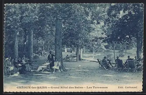 AK Gréoux-les-Bains, Grand Hôtel des Bains, Les Terrasses