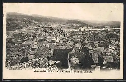 AK Gréoux-les-Bains, Vue Générale prise du Château