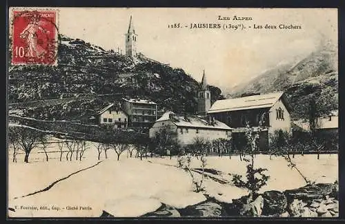 AK Jausiers, Les Alpes, Les deux Clochers