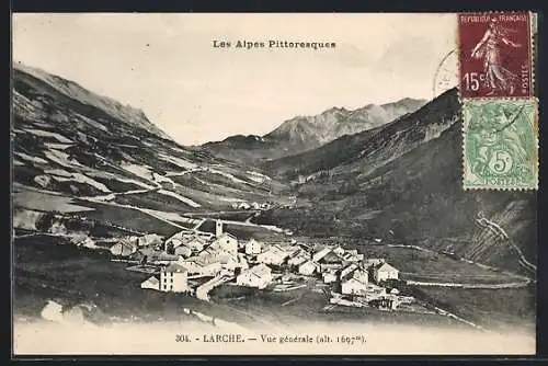 AK Larche, Les Alpes Pittoresques, Vue générale