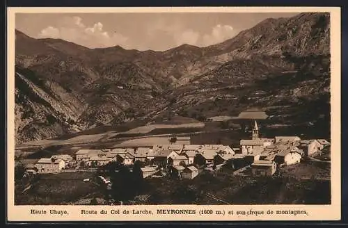 AK Meyronnes, Route du Col de Larch et cirque de montagnes