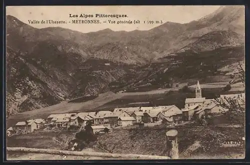 AK Meyronnes, Les Alpes Pittoresques, Vallée de l`Ubayette, Vue générale