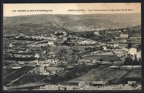 AK Forcalquier, Les Basses Alpes Pittoresques, Vue Panoramique du Quartier de St-Marc