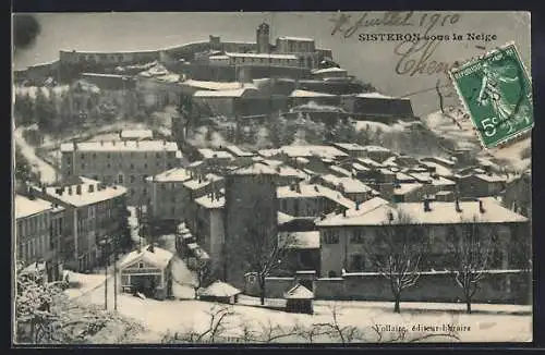 AK Sisteron, Ortsansicht im Schnee