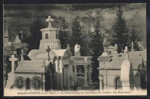 AK Barcelonnette, Le Cimitière, les Monuments