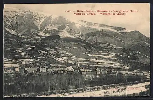 AK Beauvezer /B.-A., Vue général l`hiver, Vallée du Verdon, Montagne de Chalufy