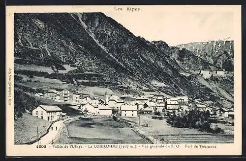 AK La Condamine /Vallée de l`Ubaye, Vue générale du S. O., Fort de Tournoux