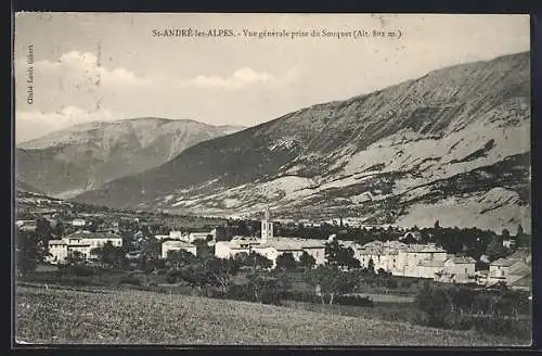 AK St-Andre-les-Alpes, Vue generale prise du Souquet