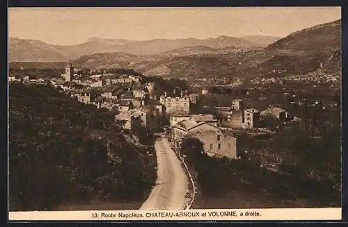 AK Chateau-Arnoux, Vue générale et Volonne