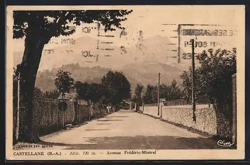 AK Castellane /B.-A., Avenue Frédéric-Mistral