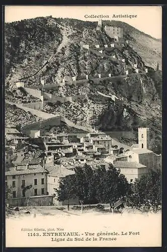 AK Entrevaux, Vue générale, le Fort