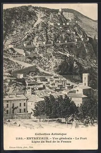 AK Entrevaux, Vue général et le Fort