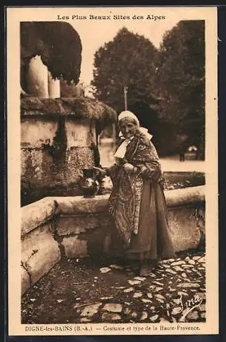 AK Digne-les-Bains, Costume et type de la Haute-Provence