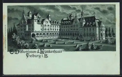 Mondschein-Lithographie Freiburg i. B., Ev. Diakonissen- & Krankenhaus