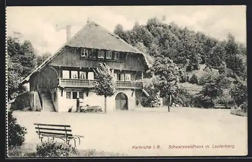 AK Karlsruhe i. B., Schwarzwaldhaus mit Lauterberg