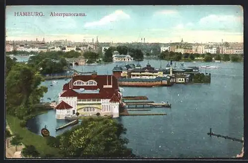 AK Hamburg, Alsterpanorama aus der Vogelschau, Alsterlust & Bootshaus