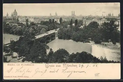 AK München, Generalansicht der Stadt vom Maximilianeum aus gesehen