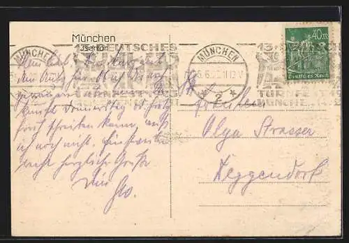 AK München, Isartor, Litfasssäule