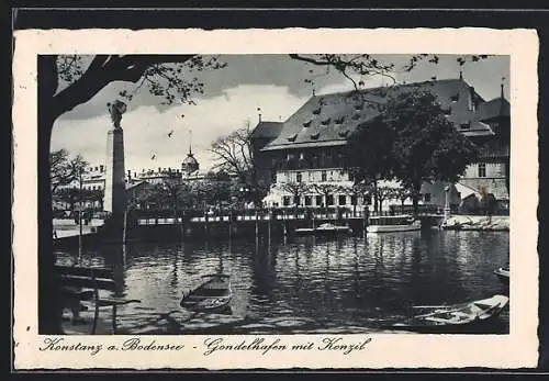 AK Konstanz, Gondelhafen mit Konzil