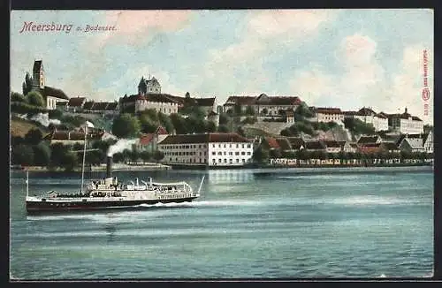 AK Meersburg, Ortsansicht vom Bodensee aus