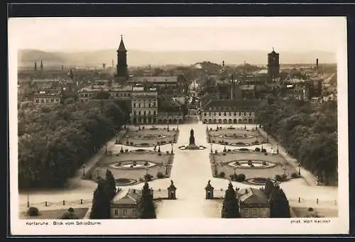 AK Karlsruhe, Blick vom Schlossturm