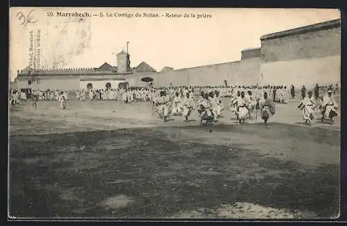 AK Marrakech, Le Cortège du Sultan, retour de la prière