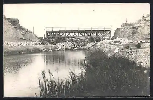 AK Lemberg, Überreste einer gesprengten Brücke