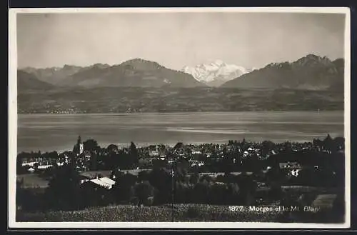 AK Morges, Ville et le Mont Blanc