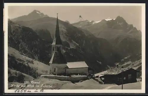 AK Tenna, Kirche mit Blick ins Safiertal