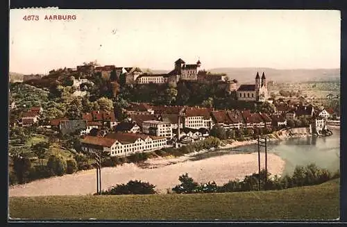 AK Aarburg, Ortsansicht mit Uferpartie