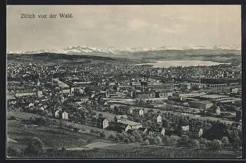 AK Zürich, Blick von der Waid