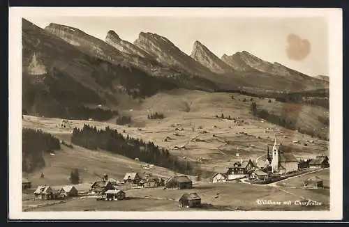 AK Wildhaus, Ortsansicht mit Churfirsten