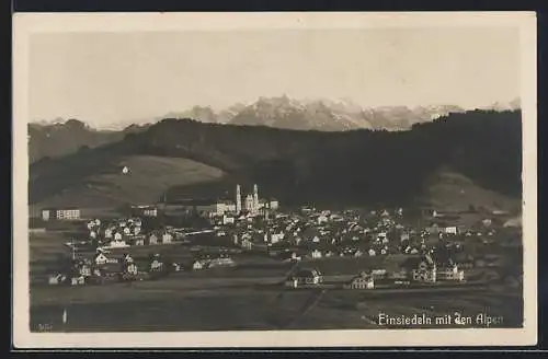 AK Einsiedeln, Stadt gegen die Alpen