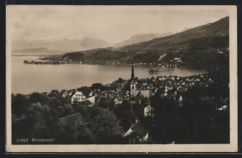 AK Richterswil, Stadt mit See- und Bergpanorama