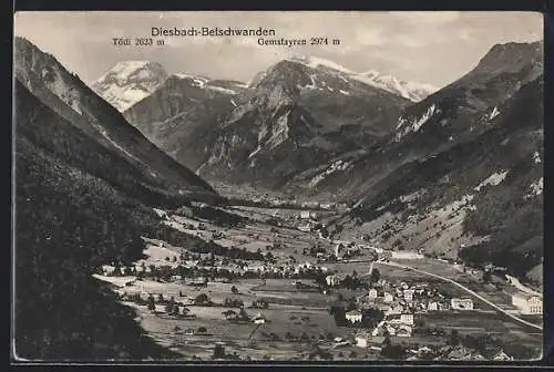 AK Diesbach-Betschwanden, Blick ins Tal gegen Tödi und Gemsfayren