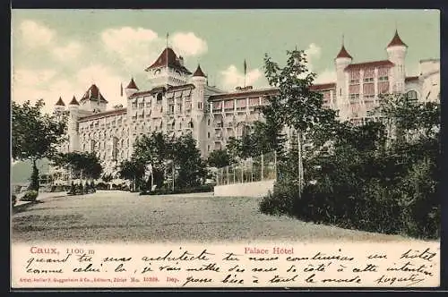 AK Caux, Strassenpartie am Palace Hotel