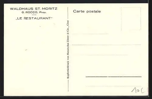 AK St. Moritz, Restaurant Waldhaus G. Rocco, Innenansicht