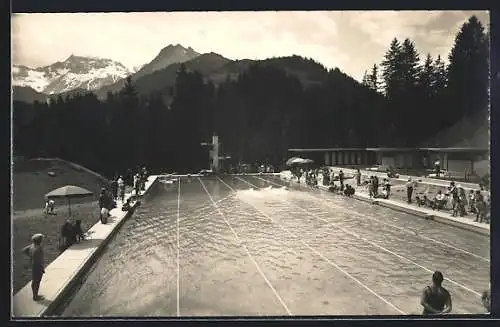 AK Adelboden, Neues Schwimmbad, Wildstrubel