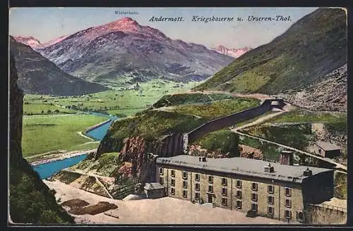 AK Andermatt, Kriegskaserne und Urseren-Thal